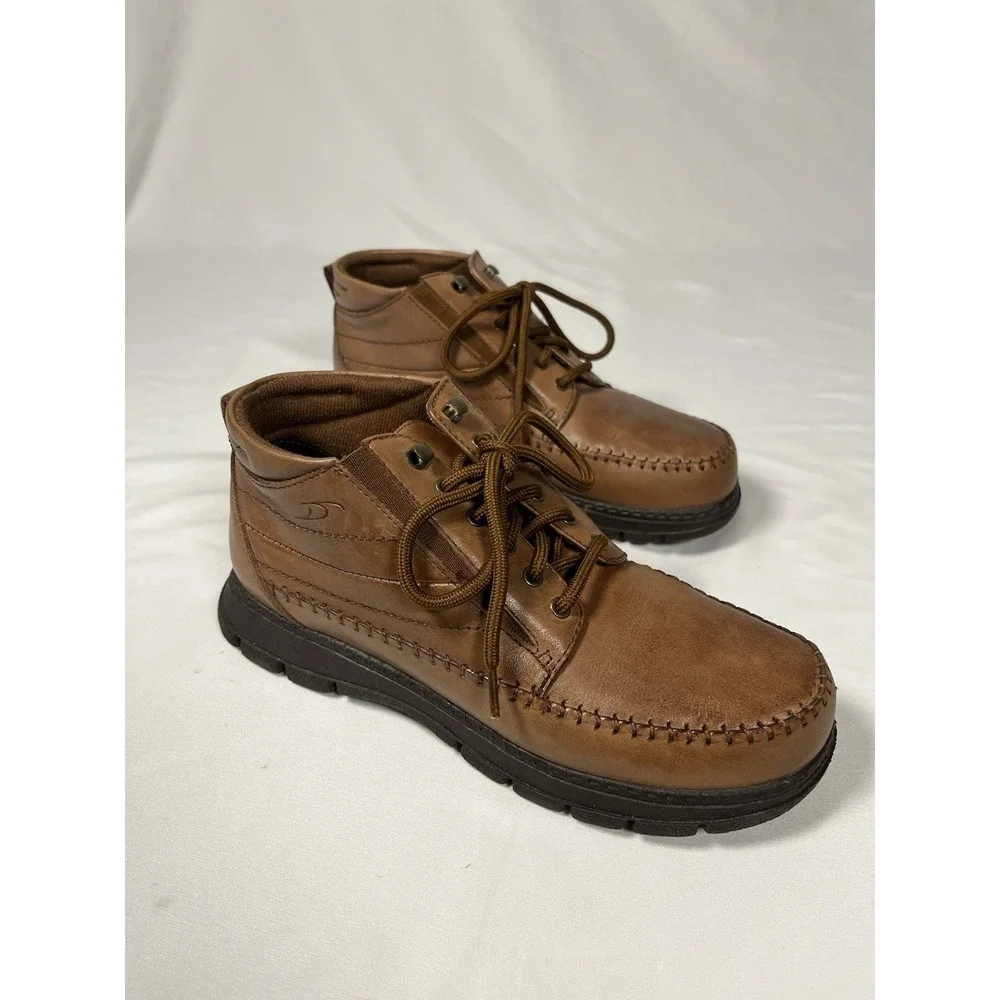Dr. Scholl's Brown Leather Chukka Ankle Boots Men's Size 7.5 Comfort Casual